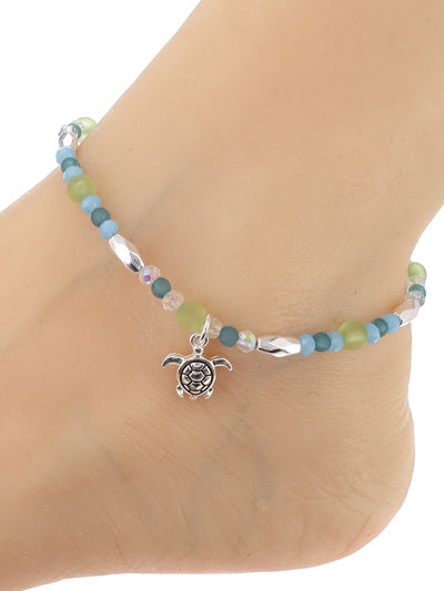 Sea Glass Bead Anklet