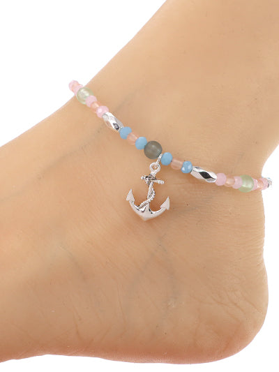 Sea Glass Bead Anklet