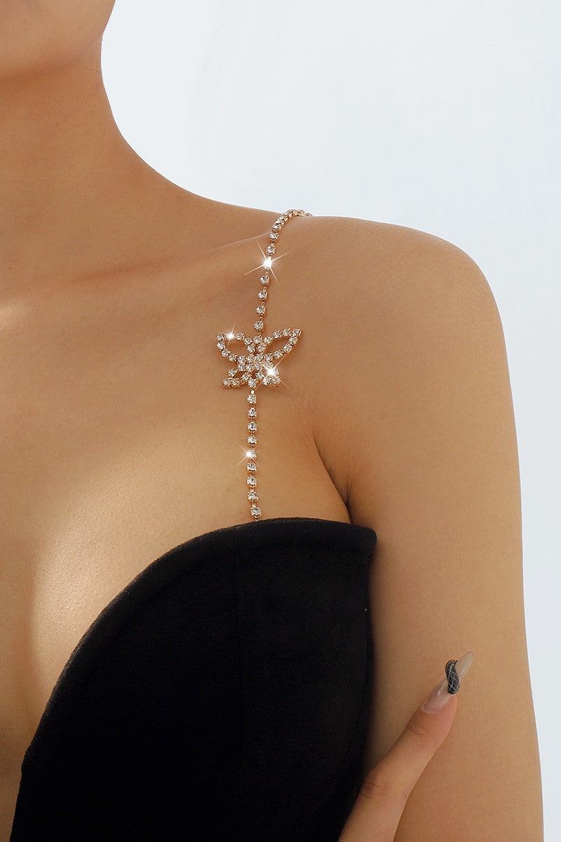 Butterfly Rhinestone Bra Strap