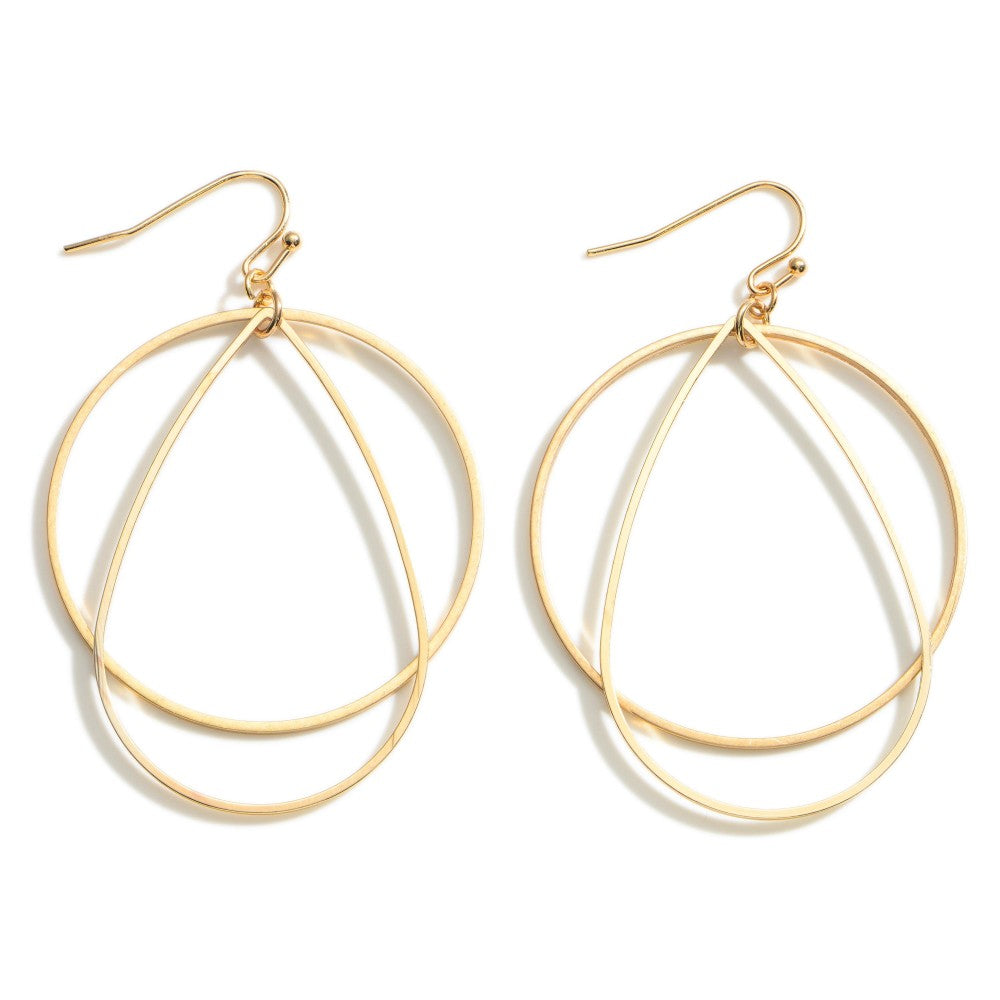 Teardrop And Circle Drop Earrings