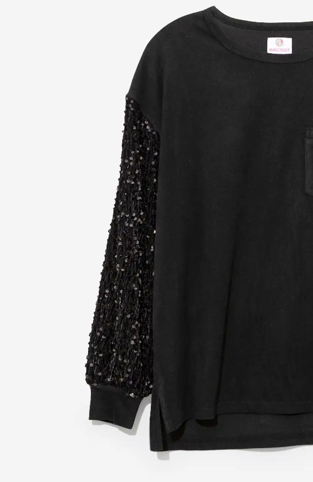 Sequin Sleeve Sweatshirt