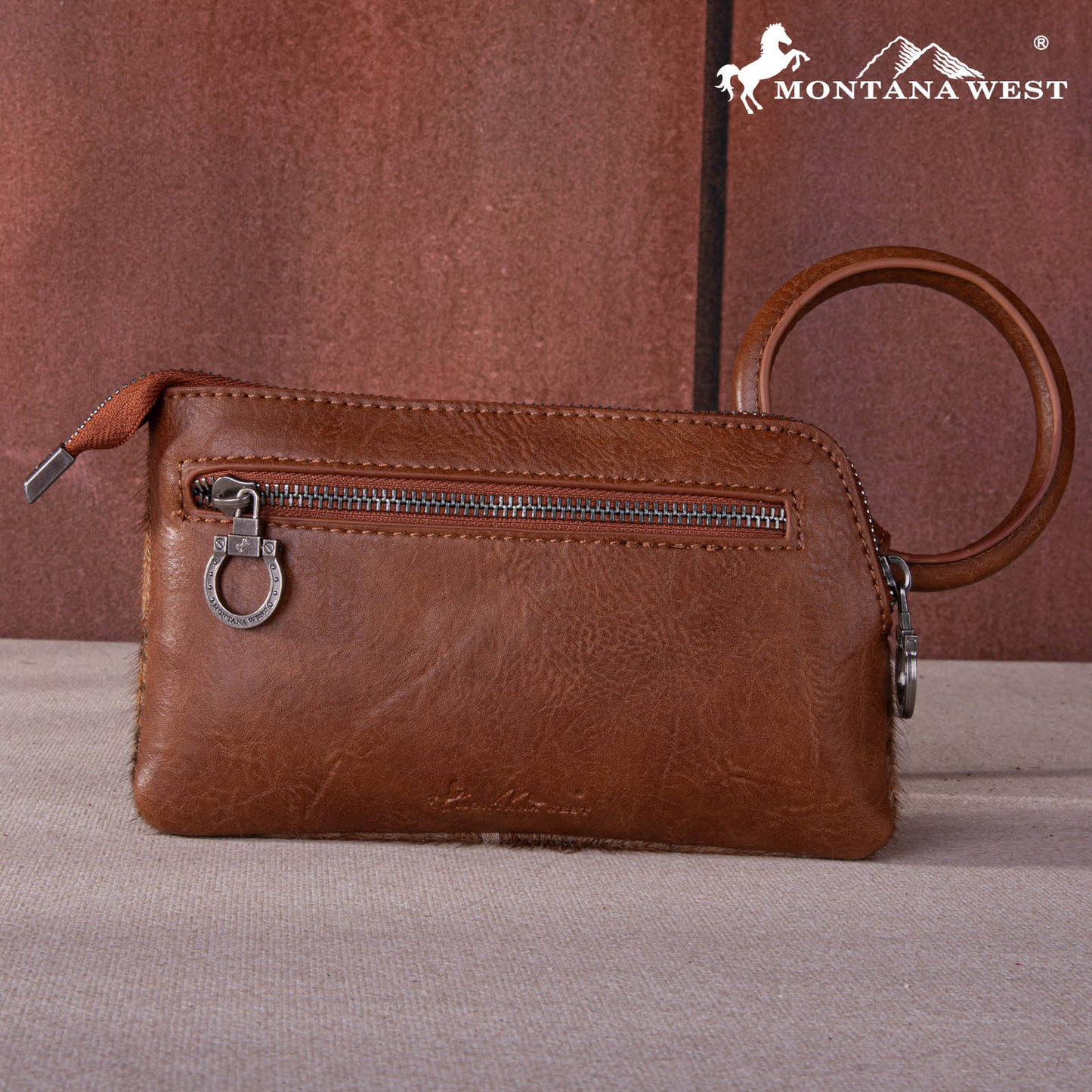 Hair-On Cowhide Wristlet