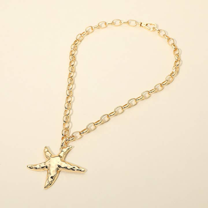 Hammered Starfish Necklace