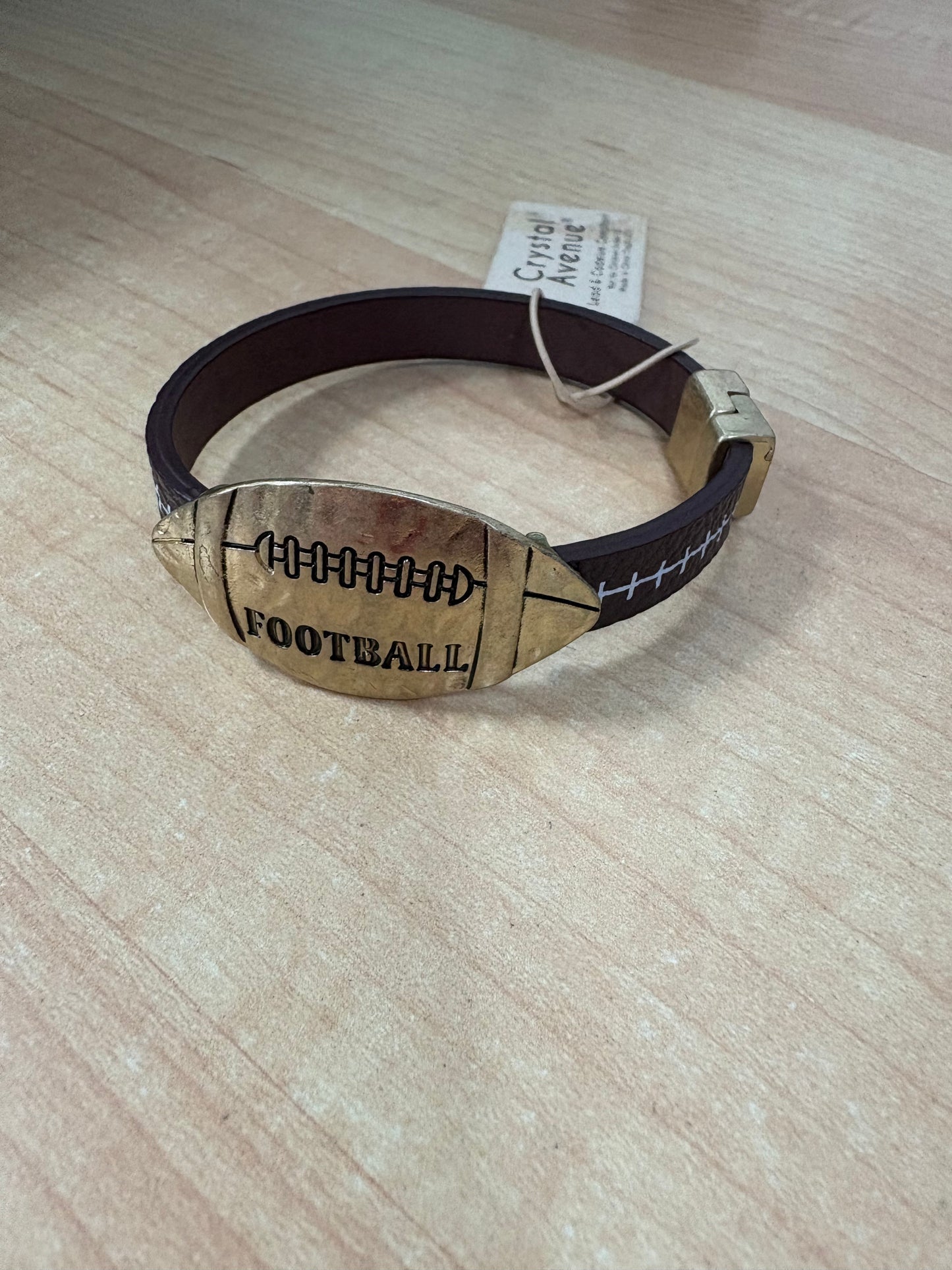 Leather Football Bracelet