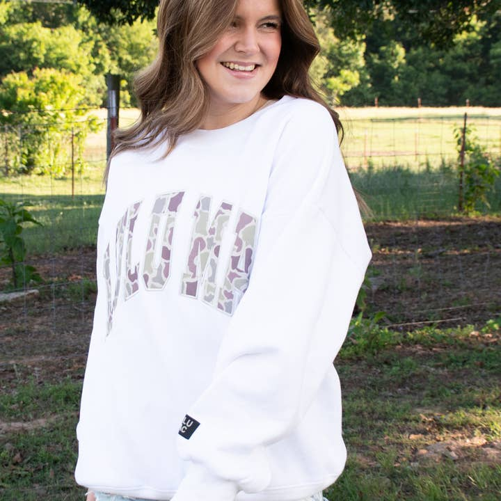 Lulu Mac White & Camo Sweatshirt