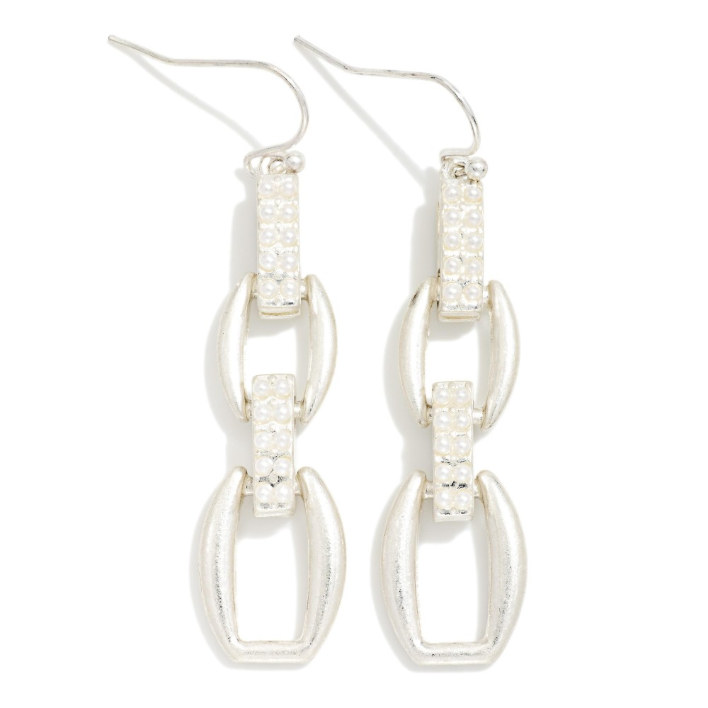 Pearl Chain Link Earrings
