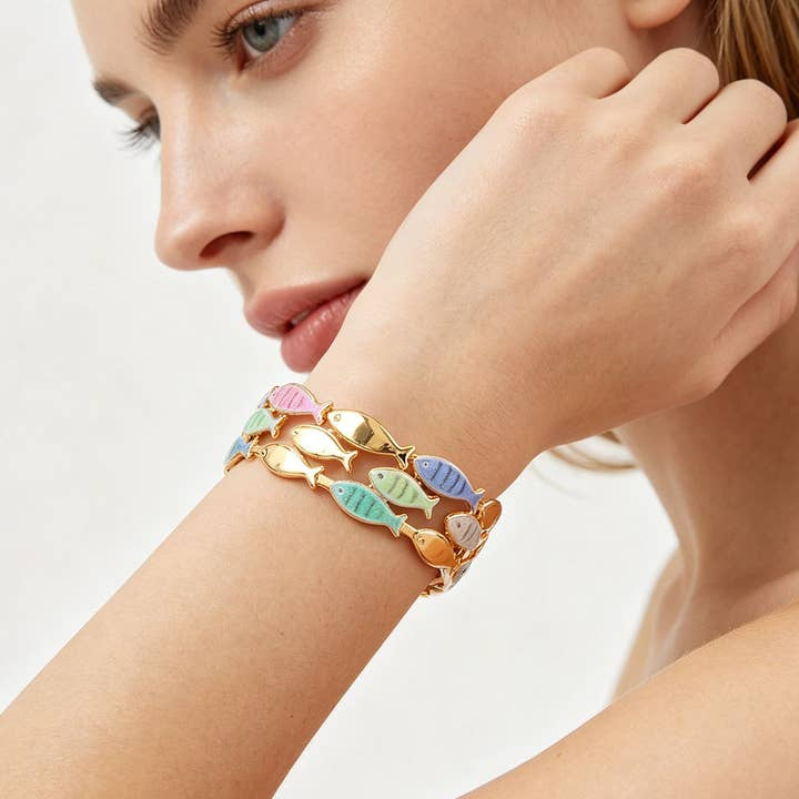 Summer Fish Cuff Bracelet