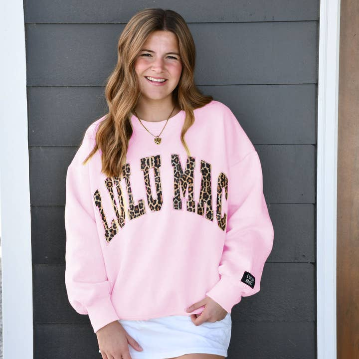 Lulu Mac Light Pink Leopard Sweatshirt