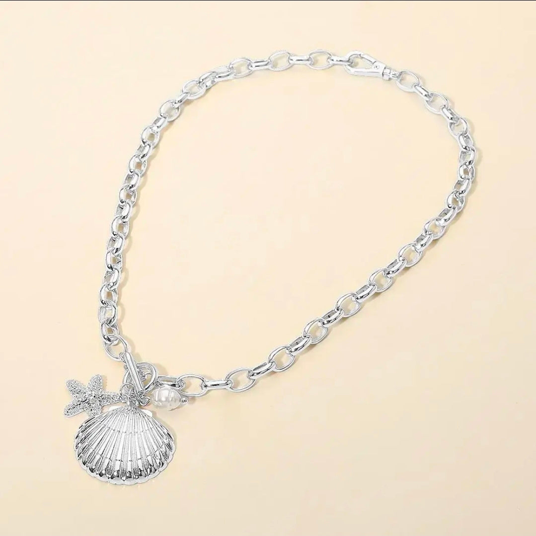 Seashell Starfish Toggle Necklace