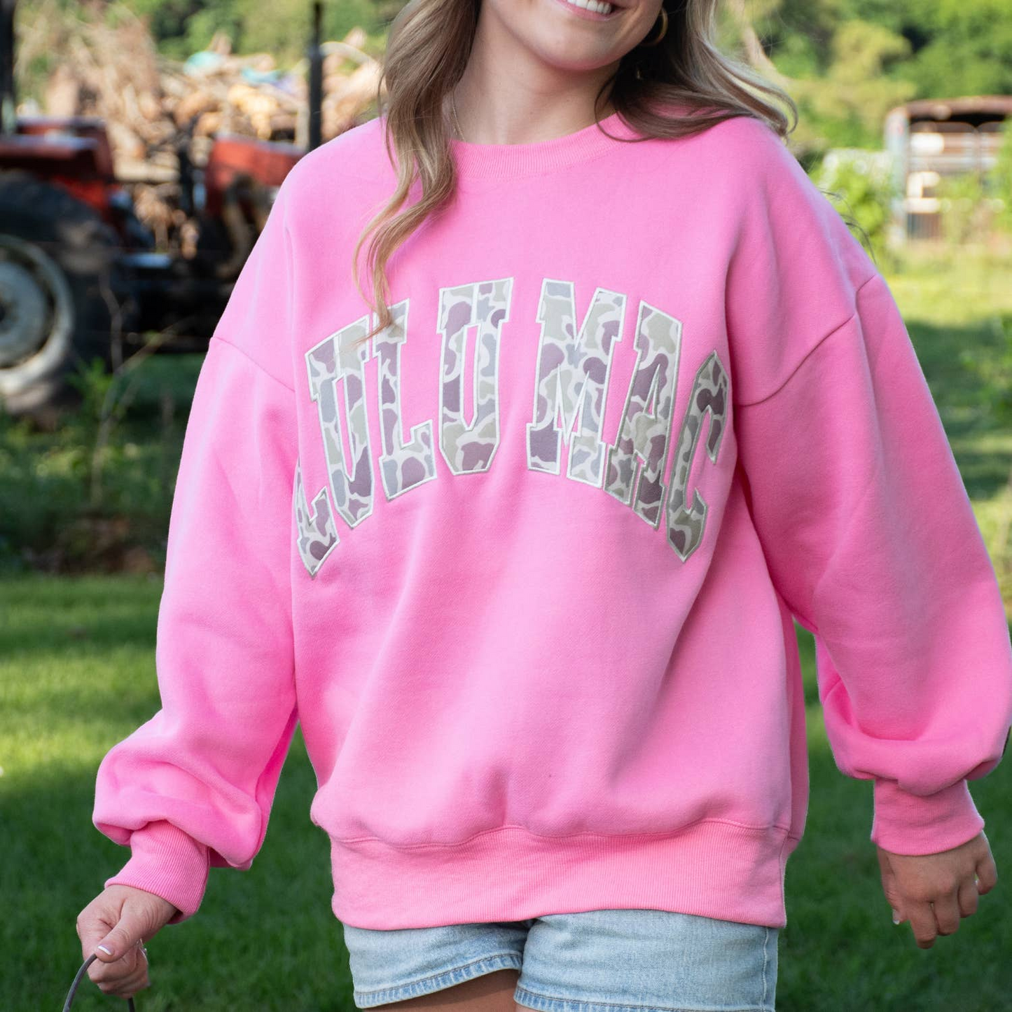 Bubblegum & Camo Lulu Mac Sweatshirt