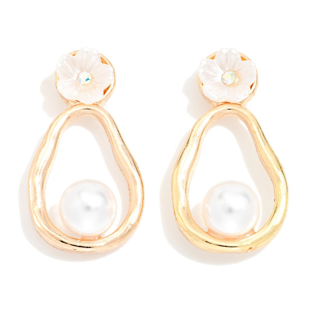 Pearlescent Flower Earrings