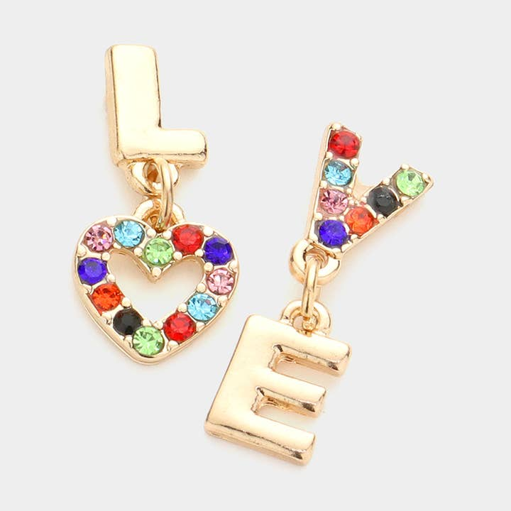 Love Rhinestone Earrings