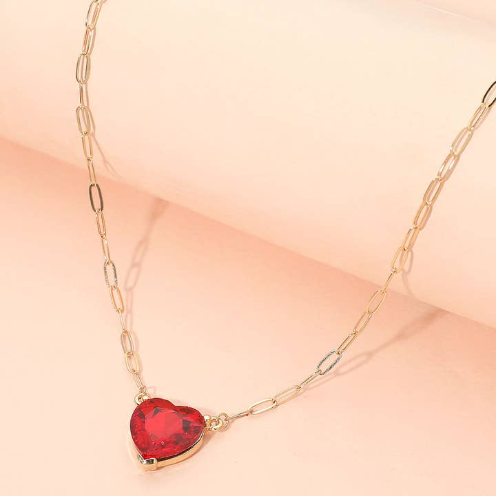 Rhinestone Heart Necklace