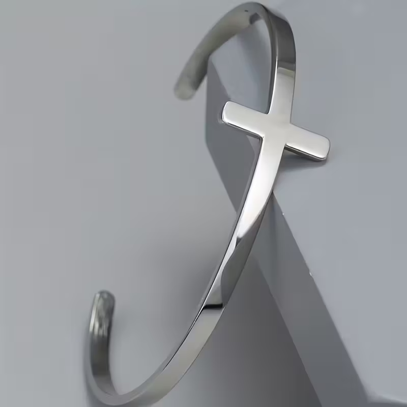 Stainless Steel Cross Bangle