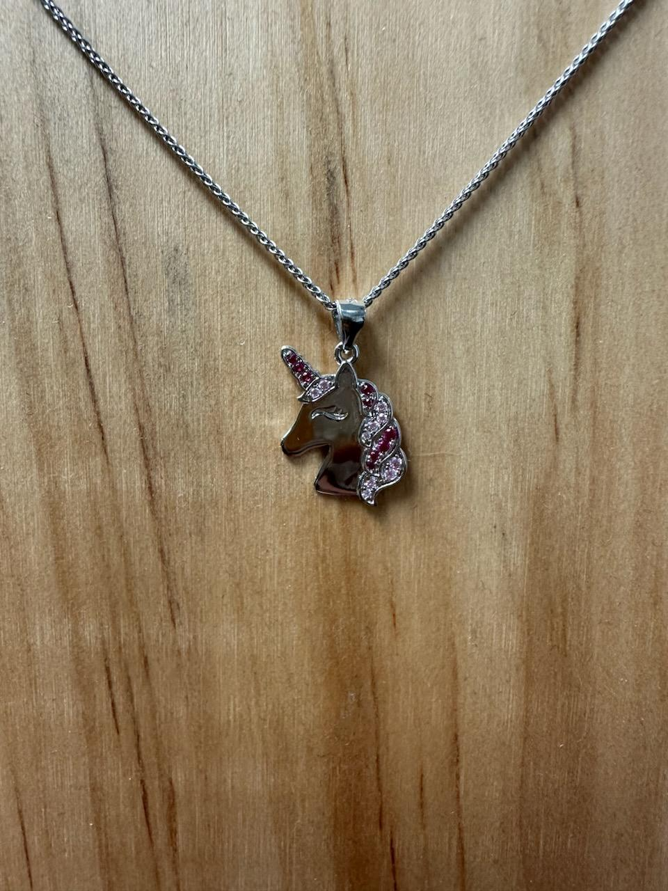 Lil' Rhinestone Unicorn Necklace