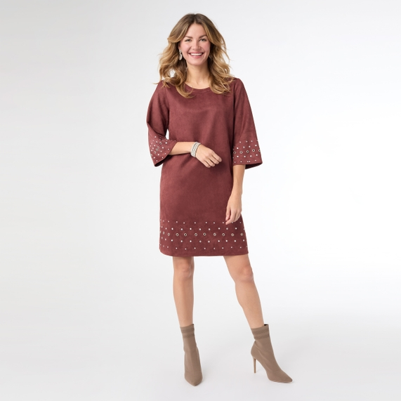 Riveting Suede Dress