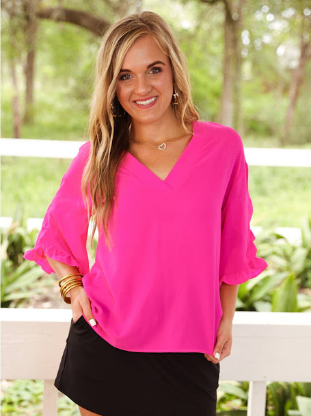 Amy Ruffle Sleeve Top