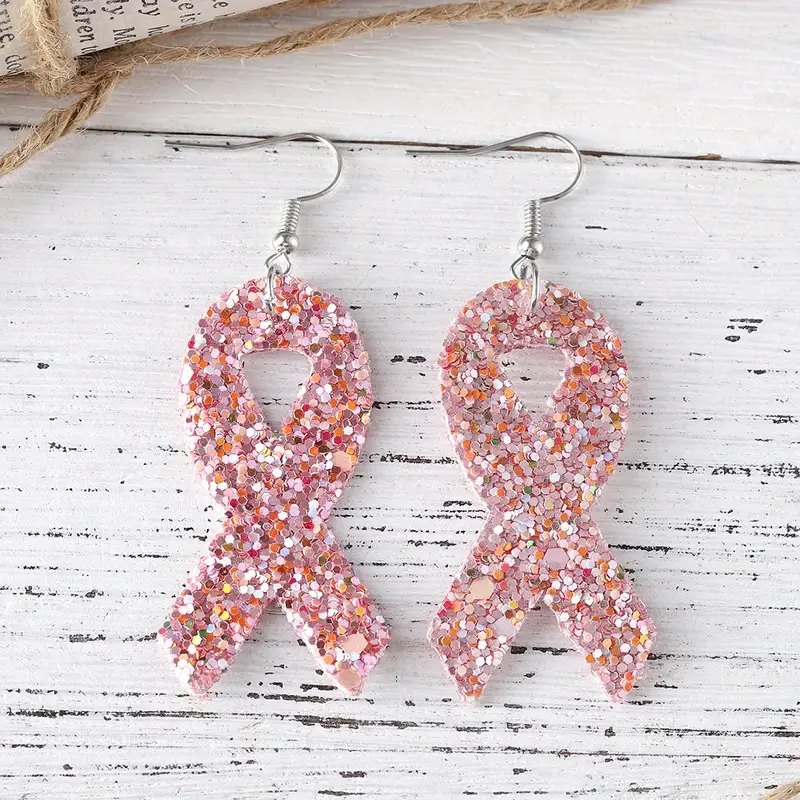 Sequin Breast Cancer Earrings