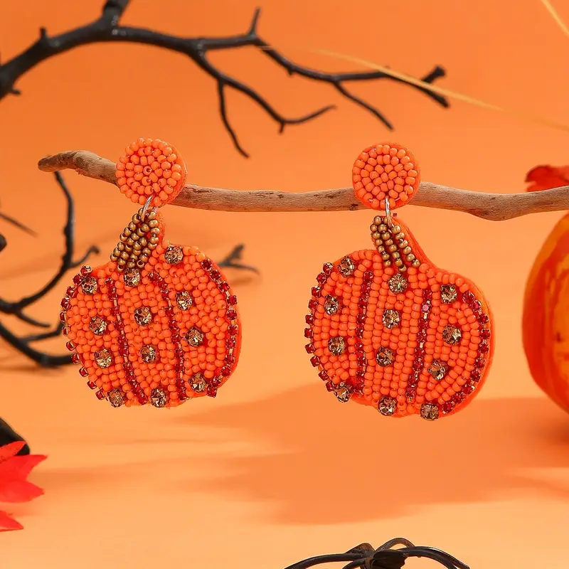 Pumpkin Seed Bead Earrings