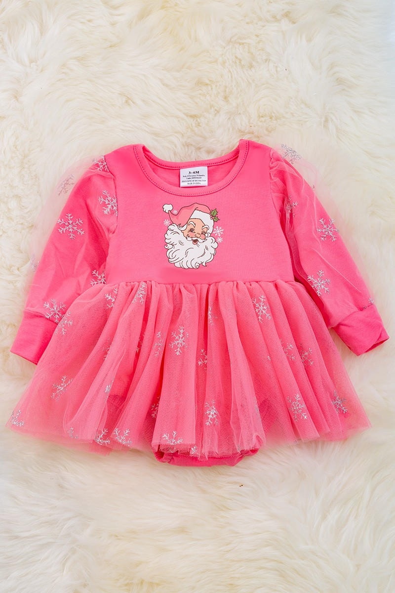 Pink & Silver Sparkle Santa Tulle Dress XS(18/24mos) Pink & Silver Sparkle Santa Tulle Dress XS(18/24mos)