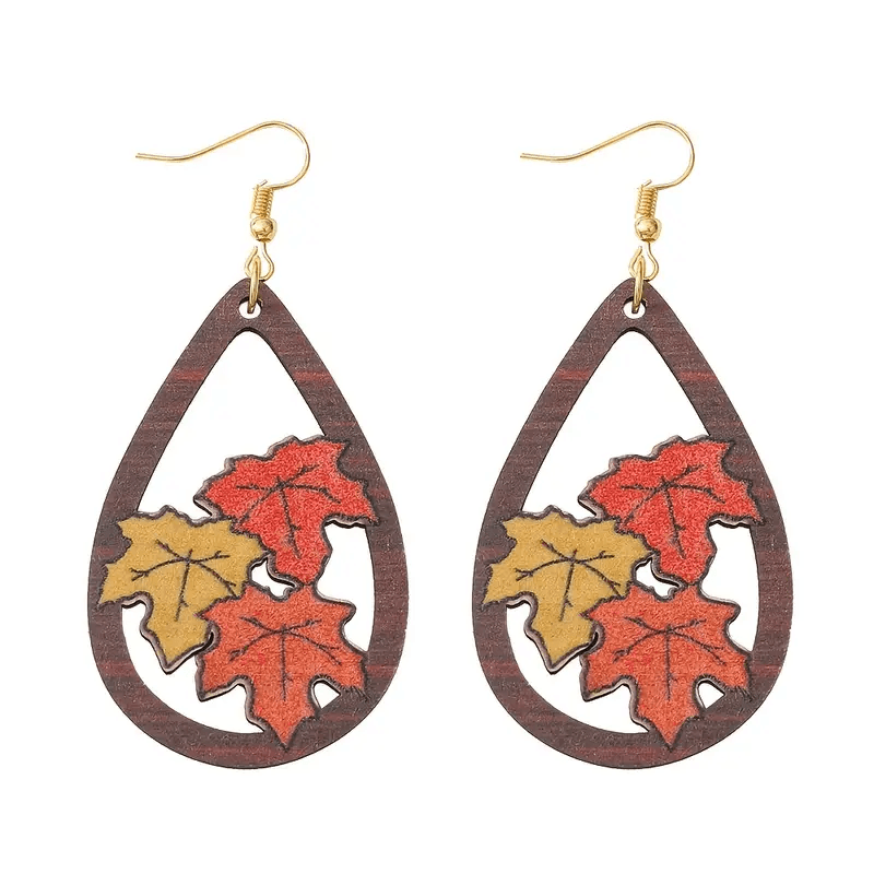 Fall Wooden Earrings - Lady Dorothy Boutique