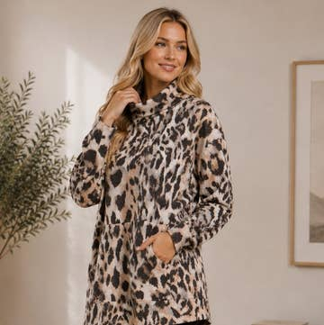 Cozy Cat Mock Neck Sweatshirt