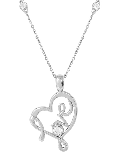 Love Heart Rhinestone Necklace