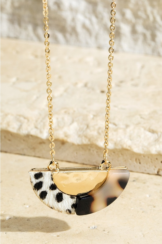 Leather & Tortoise Necklace
