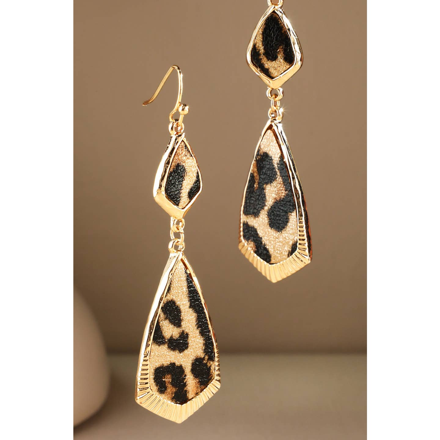 Leopard Drop Accent Earrings
