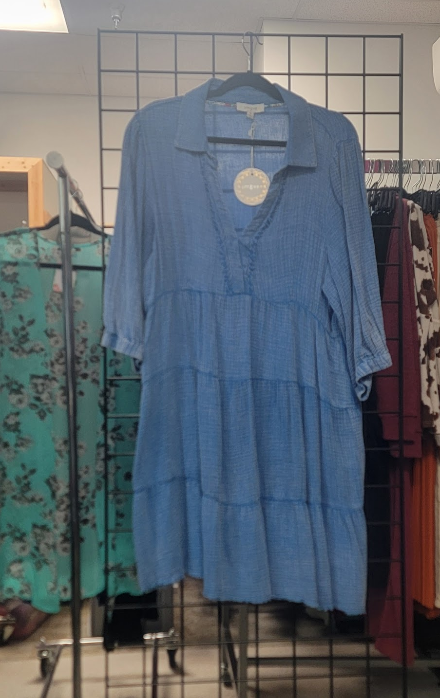 Snow Wash Frayed Hem Dress – Lady Dorothy Boutique