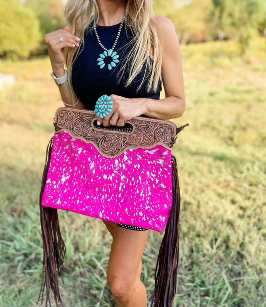 The Maggie Cowhide Crossbody