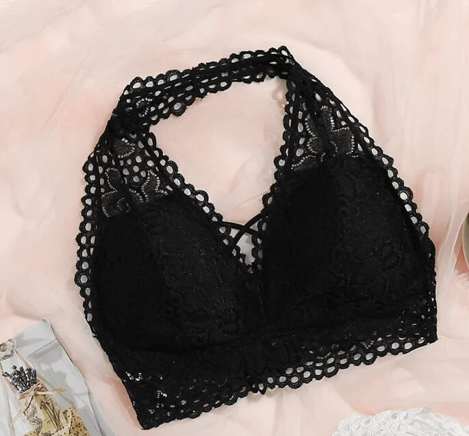 Floral Lace Halter Bralette - Lady Dorothy Boutique