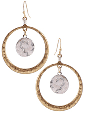 Mixed Metal Dangle Hoop - Lady Dorothy Boutique