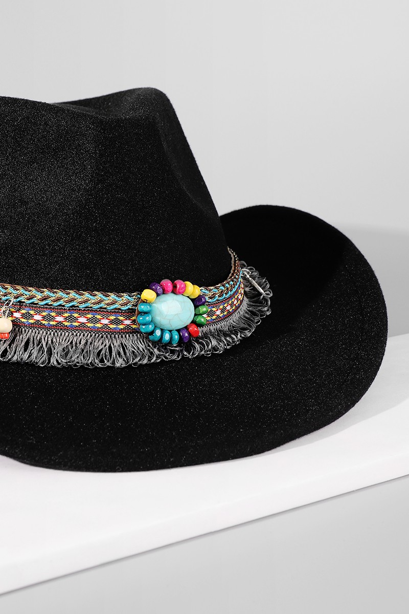 Turquoise Fringe Cowboy Hat