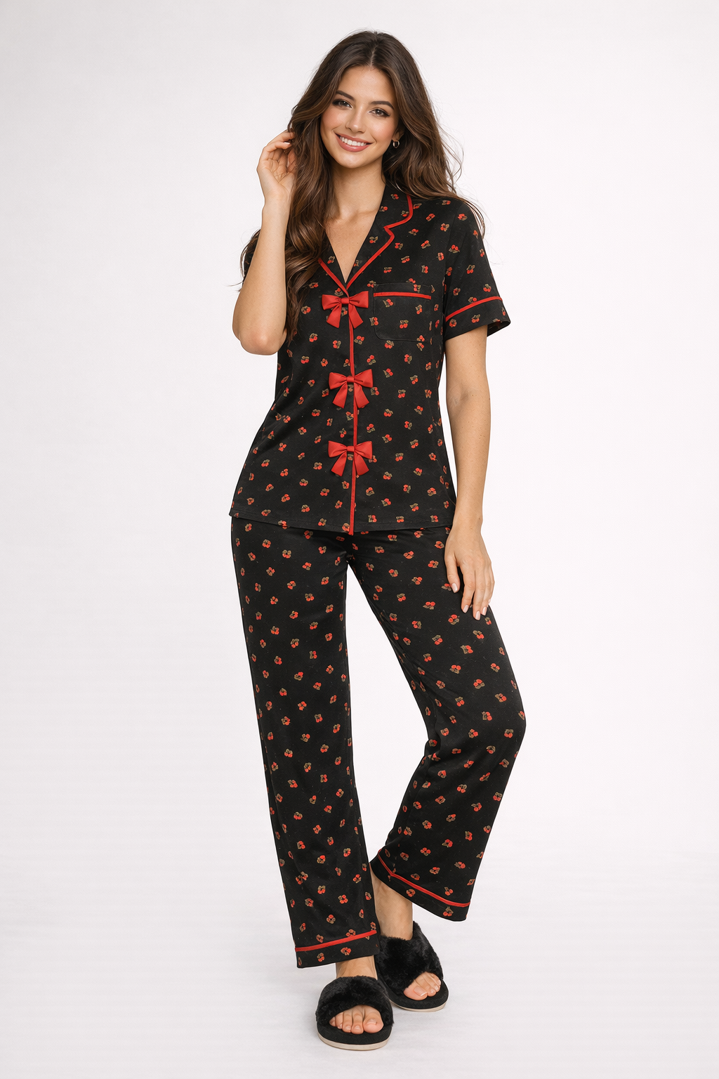 Bow Tie Jersey PJ Set