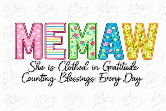 Memaw Gratitude Design