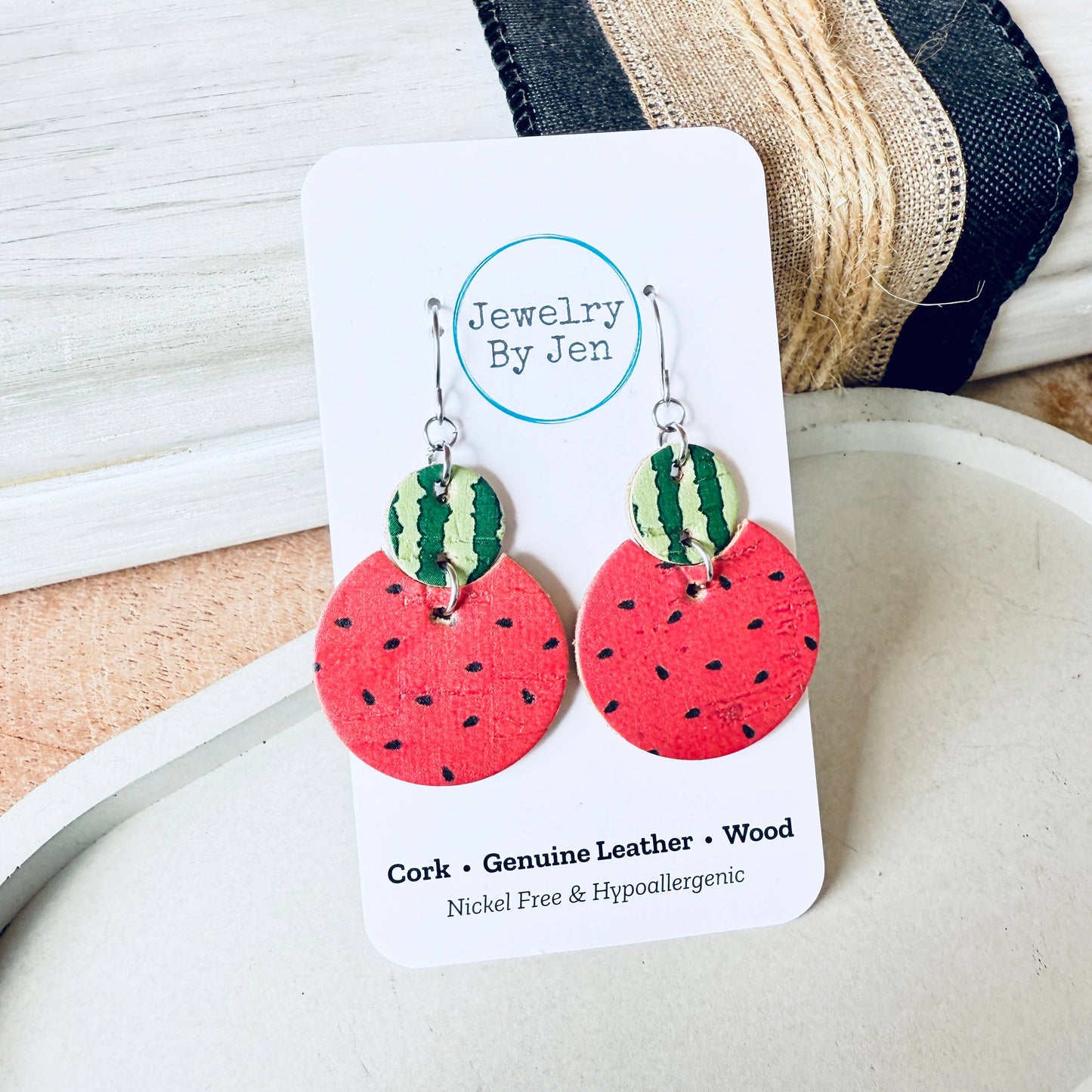 Watermelon Luna Earrings
