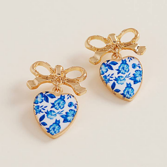 Vintage Floral Bow Earrings