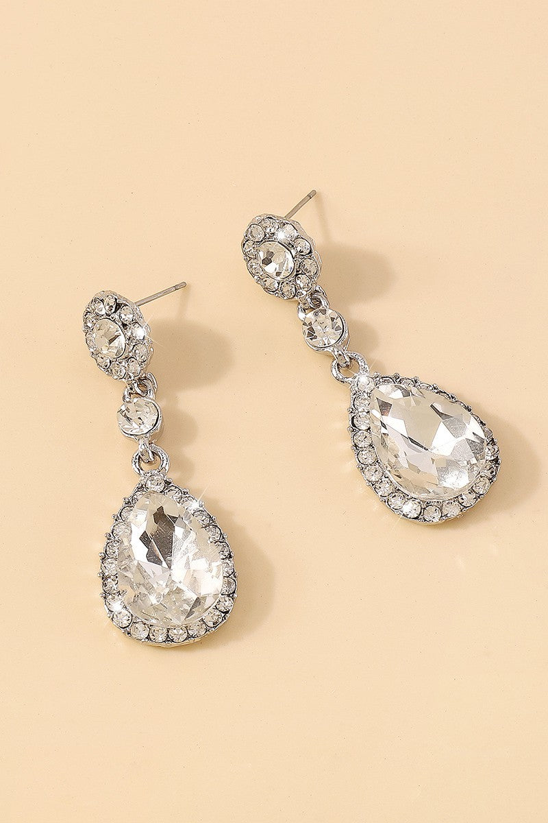 Water Drop Rhinestone Earrings