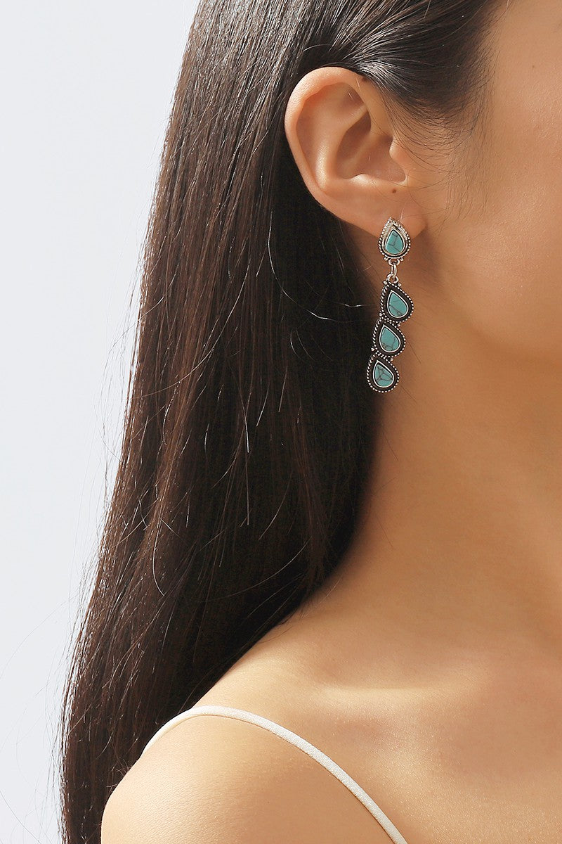 Turquoise Teardrop Dangle Earrings