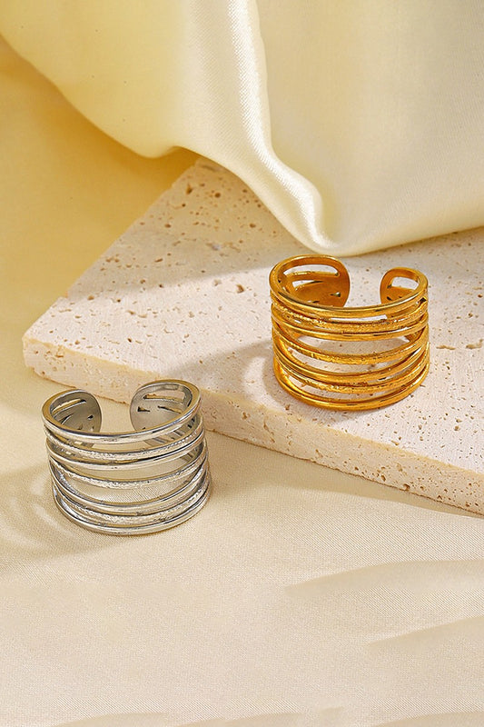 Stainless Steel Wide Multi-Layer Ring