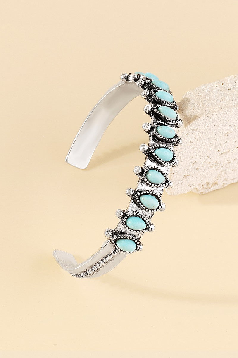 Turquoise Stone Cuff Bracelet