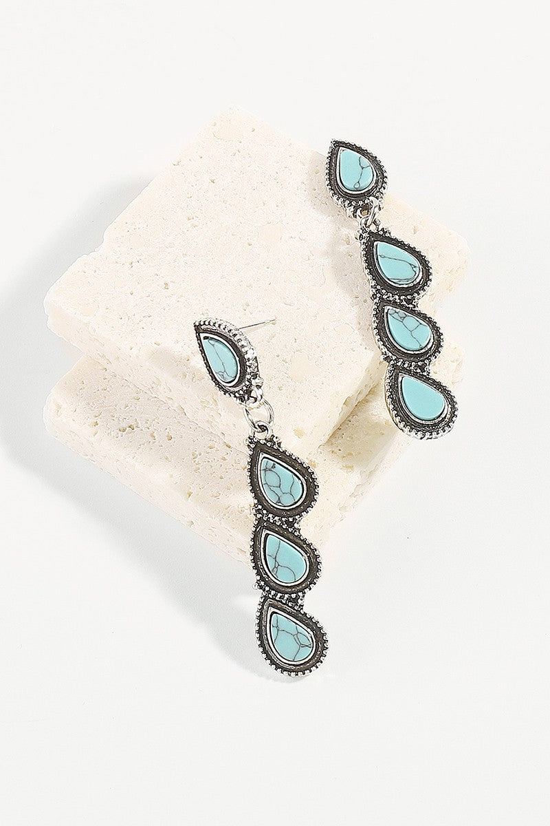 Turquoise Teardrop Dangle Earrings