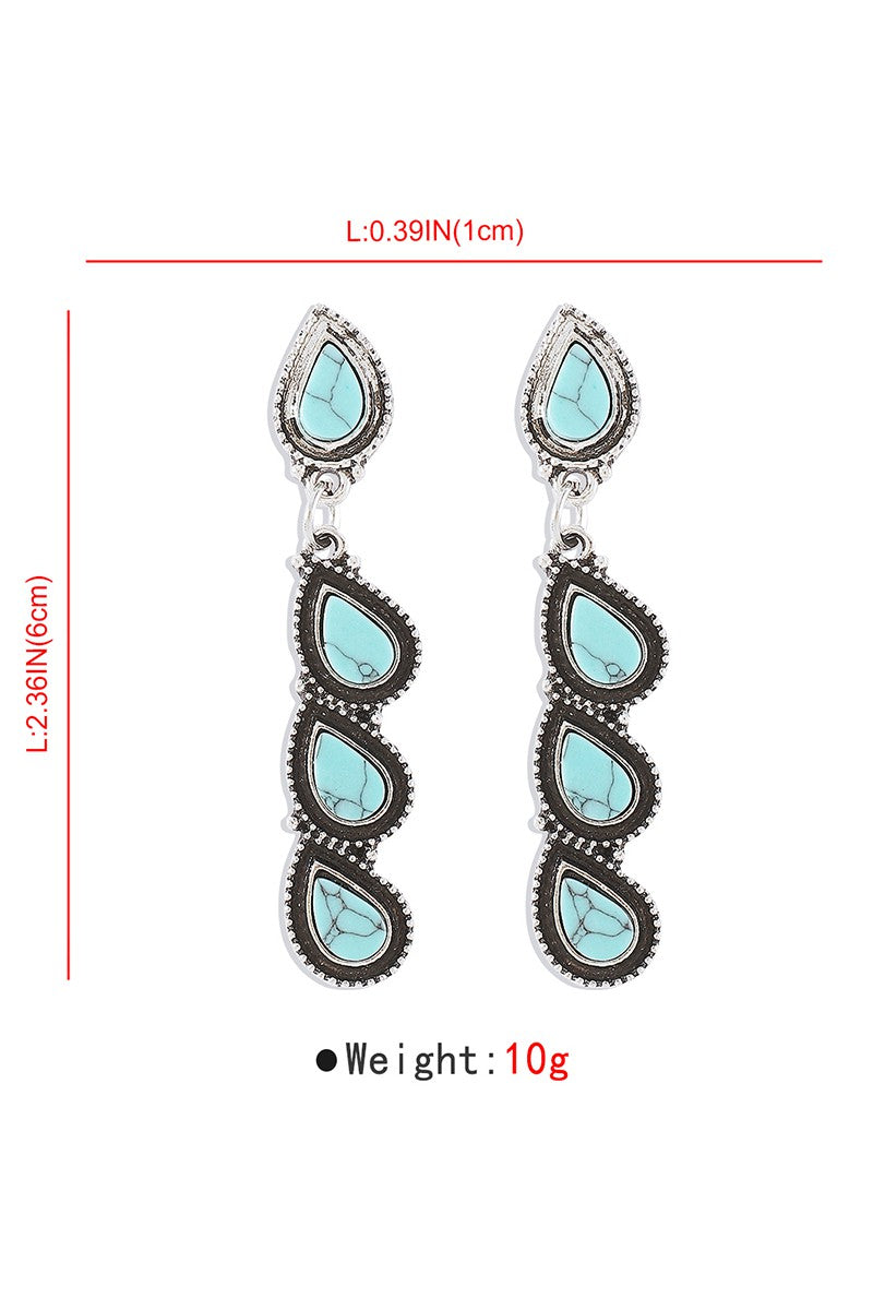 Turquoise Teardrop Dangle Earrings