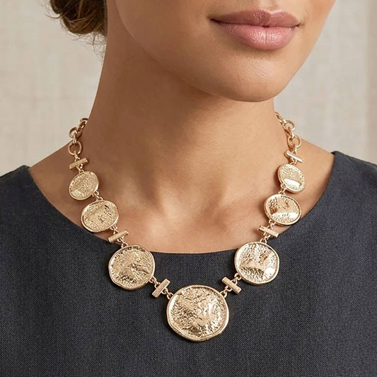 Textured Disc Necklace