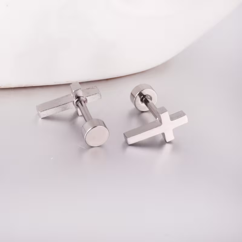 Cross Flat Back Studs