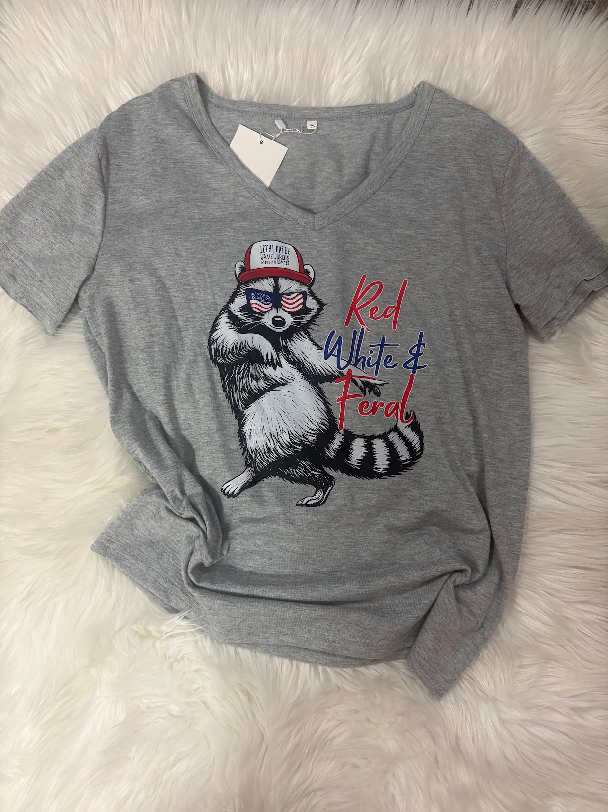 Red, White & Feral Tee