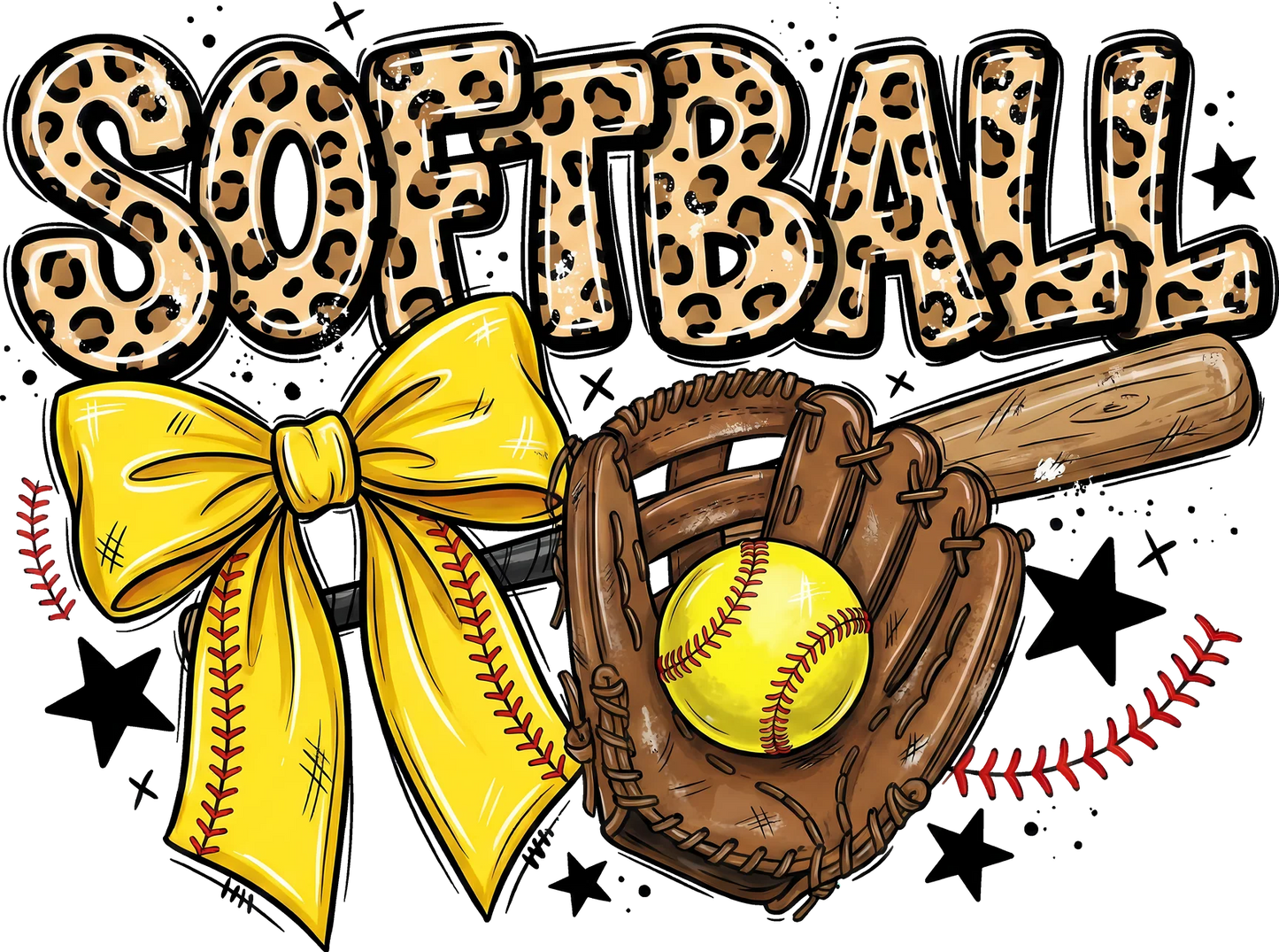 Softball Leopard Design