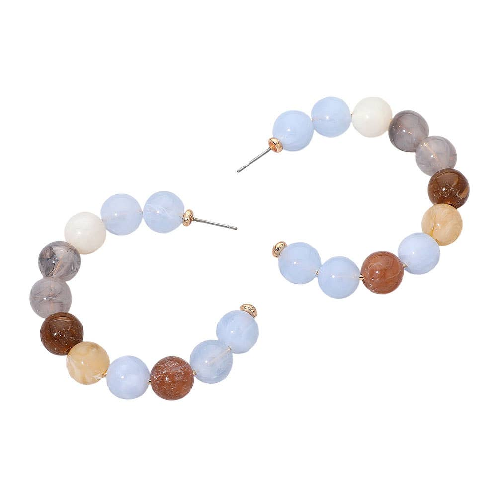 Resin Ball Beaded Hoops