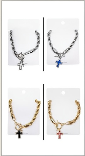 Rope Chain Cross Bracelet